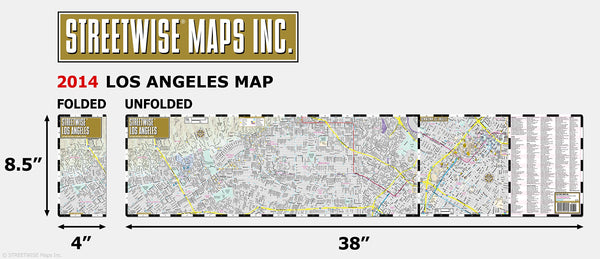 2014 Streetwise Los Angeles Map - Laminated City Center Street Map of Los Angeles, California [Archival Copy] - Wide World Maps & MORE!