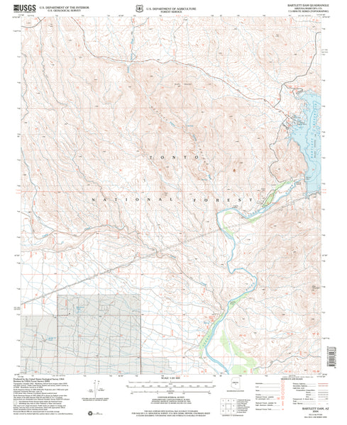 Bartlett Dam, Arizona (7.5'×7.5' Topographic Quadrangle) - Wide World Maps & MORE!