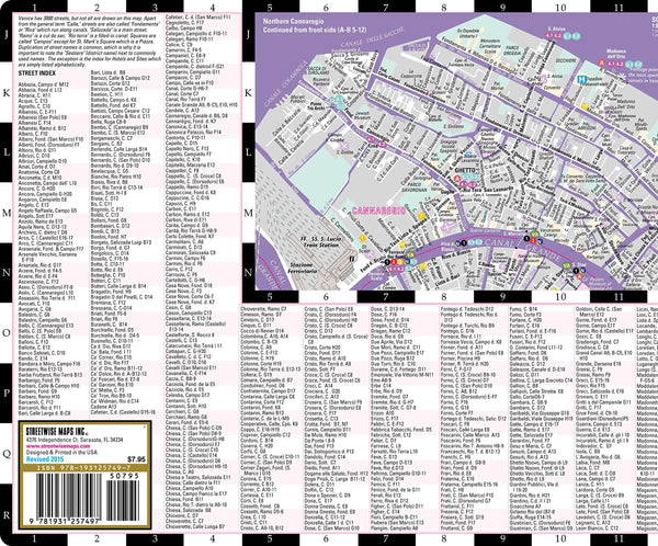 2015 Streetwise Venice Map - Laminated City Center Street Map of Venice, Italy [Archival Copy] - Wide World Maps & MORE!