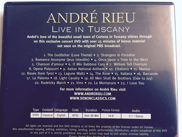 Andre Rieu: Live in Tuscany - Wide World Maps & MORE! - DVD - Wide World Maps & MORE! - Wide World Maps & MORE!