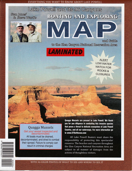 Lake Powell and Its 96 Canyons Boating ad Exploring Map with 36 Color Photos of What to See and Where to See It Gloss Laminated - Wide World Maps & MORE!