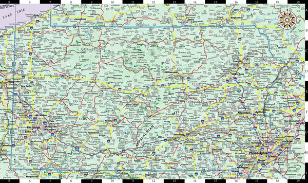 Streetwise Pennsylvania Map - Laminated State Road Map of Pennsylvania - Wide World Maps & MORE! - Book - StreetWise - Wide World Maps & MORE!