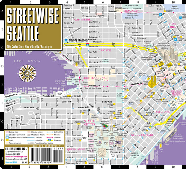 Streetwise Seattle Map - Laminated City Center Street Map of Seattle, Washington - Folding pocket size travel map with monorail & streetcar lines - Wide World Maps & MORE! - Book - StreetWise - Wide World Maps & MORE!