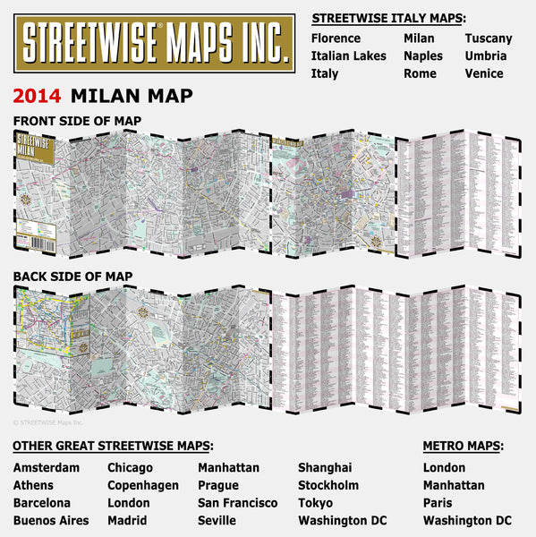 Streetwise Milan Map - Laminated City Center Street Map of Milan, Italy - Folding pocket size travel map with metro map - Wide World Maps & MORE! - Book - Brand: Streetwise Maps - Wide World Maps & MORE!