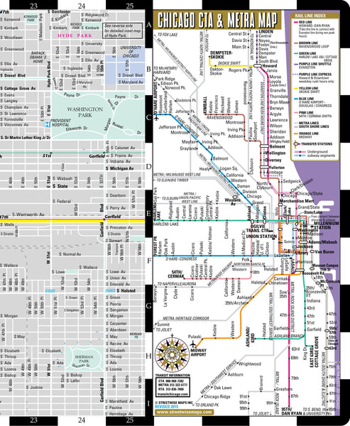 Streetwise Chicago Map - Laminated City Center Street Map of Chicago, Illinois - Folding pocket size travel map with CTA, Metra map  (Streetwise Maps) - Wide World Maps & MORE! - Book - Brand: Streetwise Maps - Wide World Maps & MORE!