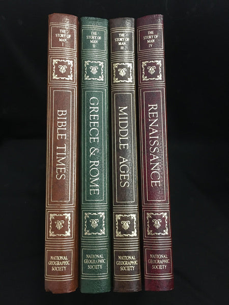 The Story of Man: Bible Times; Greece & Rome; Middle Ages; Renaissance (4 Volume National Geographic Set (The Story of Man, I-IV) [Hardcover] - Wide World Maps & MORE!