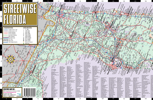 Streetwise Florida Map - Laminated State Road Map of Florida - Wide World Maps & MORE! - Book - StreetWise - Wide World Maps & MORE!