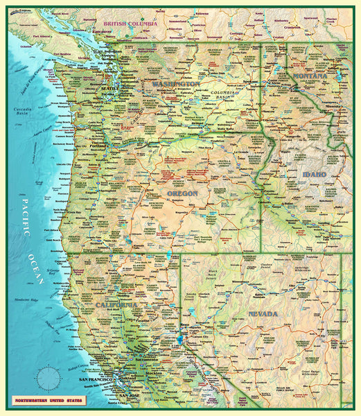 Northwestern United States Jumbo-Size Wall Map - Wide World Maps & MORE! - Map - Wide World Maps & MORE! - Wide World Maps & MORE!