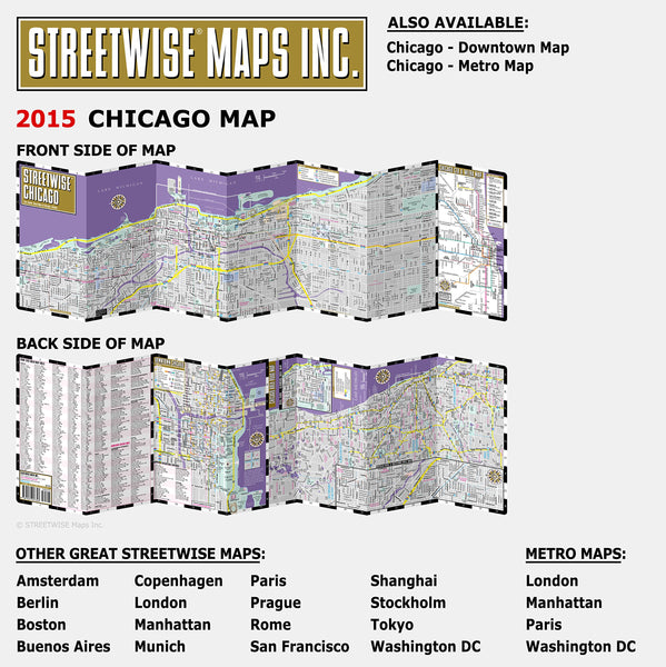 Streetwise Chicago Map - Laminated City Center Street Map of Chicago, Illinois - Folding pocket size travel map with CTA, Metra map  (Streetwise Maps) - Wide World Maps & MORE! - Book - Brand: Streetwise Maps - Wide World Maps & MORE!