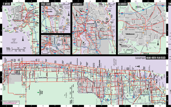 Streetwise Florida Map - Laminated State Road Map of Florida - Wide World Maps & MORE! - Book - StreetWise - Wide World Maps & MORE!