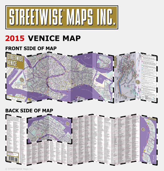 2015 Streetwise Venice Map - Laminated City Center Street Map of Venice, Italy [Archival Copy] - Wide World Maps & MORE!