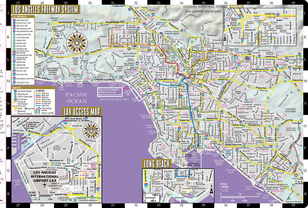 2014 Streetwise Los Angeles Map - Laminated City Center Street Map of Los Angeles, California [Collectible - Like New] - Wide World Maps & MORE!