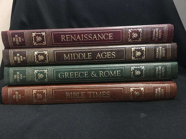 The Story of Man: Bible Times; Greece & Rome; Middle Ages; Renaissance (4 Volume National Geographic Set (The Story of Man, I-IV) [Hardcover] - Wide World Maps & MORE!