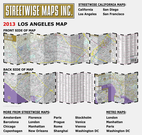 2014 Streetwise Los Angeles Map - Laminated City Center Street Map of Los Angeles, California [Collectible - Like New] - Wide World Maps & MORE!