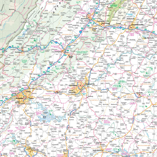 Laminated Easy To Fold! Virginia State Map - Wide World Maps & MORE!