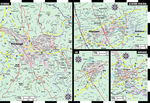 Streetwise Pennsylvania Map - Laminated State Road Map of Pennsylvania - Wide World Maps & MORE! - Book - StreetWise - Wide World Maps & MORE!