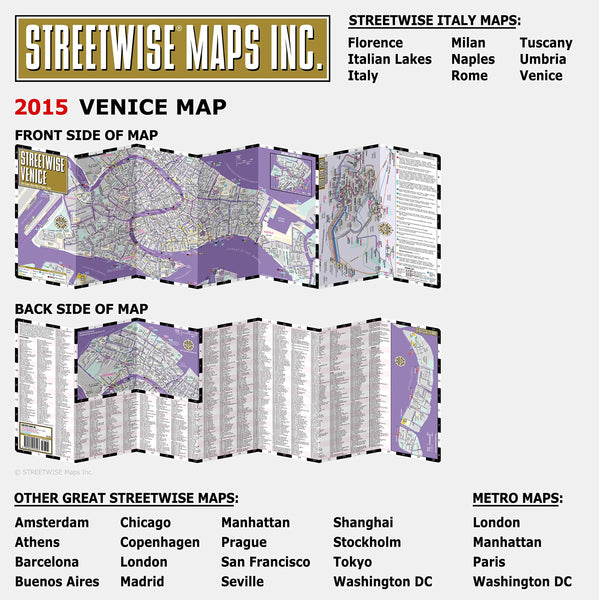 2015 Streetwise Venice Map - Laminated City Center Street Map of Venice, Italy [Archival Copy] - Wide World Maps & MORE!