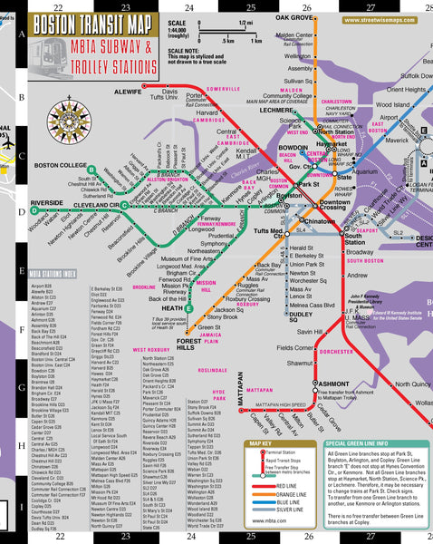 Streetwise Boston Map - Laminated City Center Street Map of Boston, Massachusetts - Folding pocket size travel map with MBTA subway map & trolley lines [Archival Copy] - Wide World Maps & MORE!