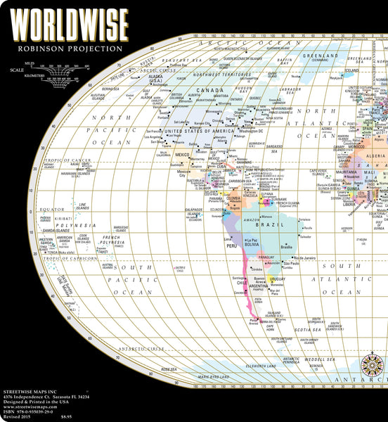 Streetwise World Map - Laminated Time Zone Map of the World - WORLDWISE - Wide World Maps & MORE! - Book - Wide World Maps & MORE! - Wide World Maps & MORE!