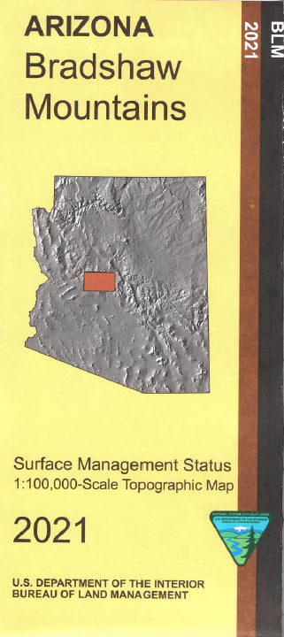 Bradshaw Mountains Surface Management Status 1:100,000-Scale Topographic Map (Arizona) - Wide World Maps & MORE!