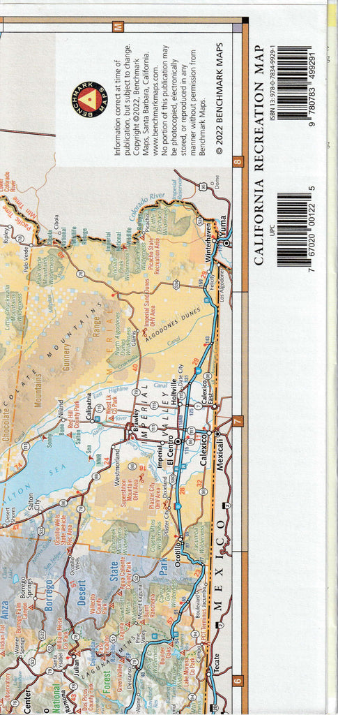 California, The Golden State, Recreation Map, 2022 Edition (Benchmark ...