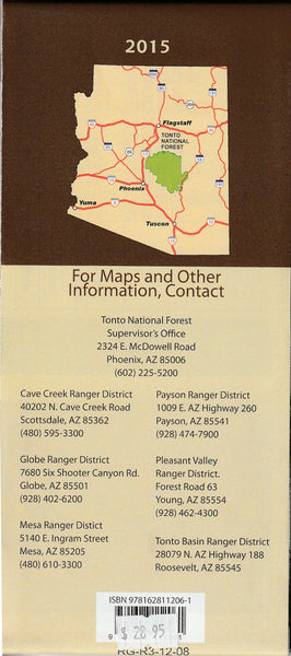 Tonto National Forest Folded Map - Wide World Maps & MORE!
