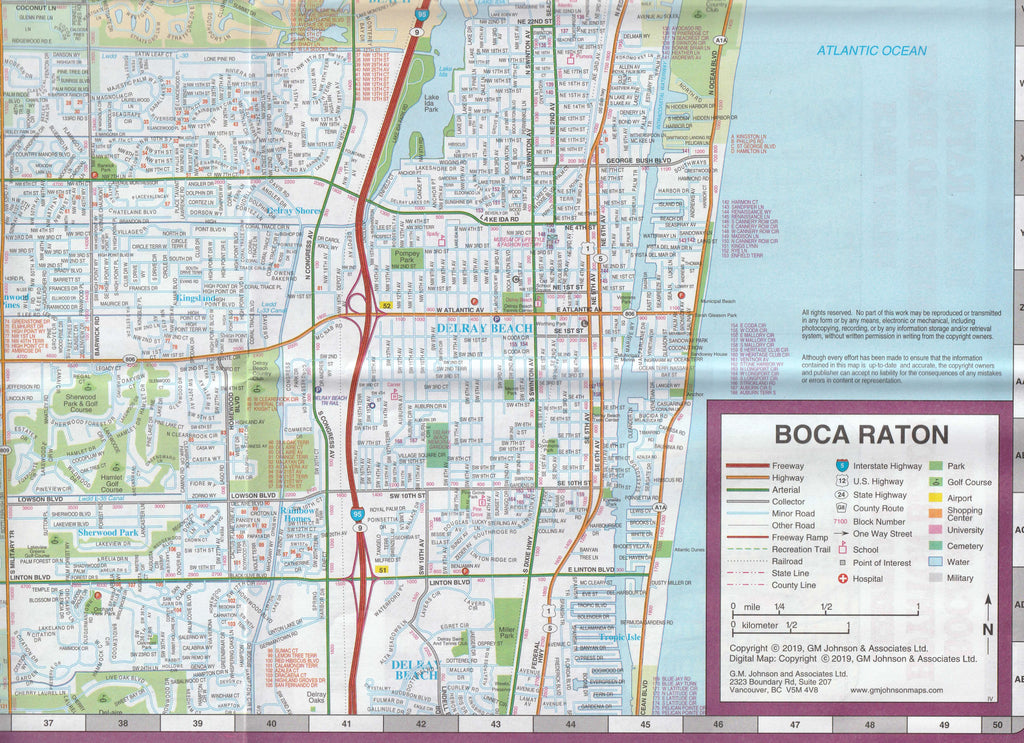 City Street Map Boca Raton / Deerfield Beach / Boynton Beach / Delray ...