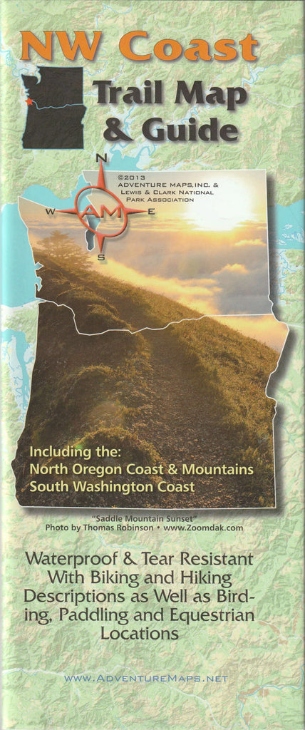 NW Coast Trail Map & Guide, Oregon and Washington - Wide World Maps & MORE!
