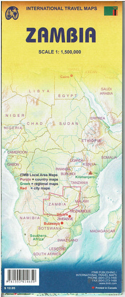 Zambia 1:1,500,000 Travel Map (International Travel Maps) - Wide World Maps & MORE! - Map - ITMB Publishing, Ltd. - Wide World Maps & MORE!