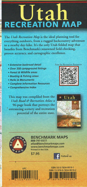 Utah Recreation Map - Wide World Maps & MORE! - Map - Benchmark Maps - Wide World Maps & MORE!