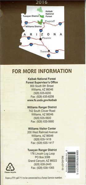 Kaibab National Forest: Tusayan and Williams Ranger Districts - Wide World Maps & MORE! - Map - U.S. Forest Service - Wide World Maps & MORE!
