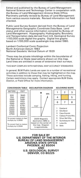 Ajo, Arizona, 1:100,000-Scale Topographic Map BLM Surface Management 60×30 Minute Quadrangle - Wide World Maps & MORE!