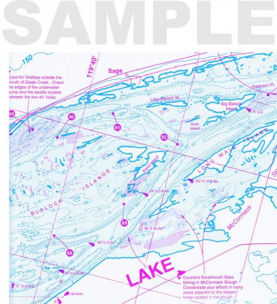 Columbia River, Upper (McNary Dam to Bonneville Dam) Underwater Topography Map - Wide World Maps & MORE!