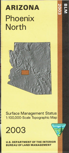 Phoenix North, Arizona 1:100,000-Scale Topographic Surface Management Status 60×30 Minute Quadrangle Map - Wide World Maps & MORE!