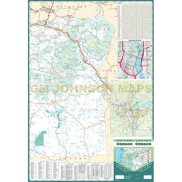 Large Print Oregon Easy to Read State Map - Wide World Maps & MORE!