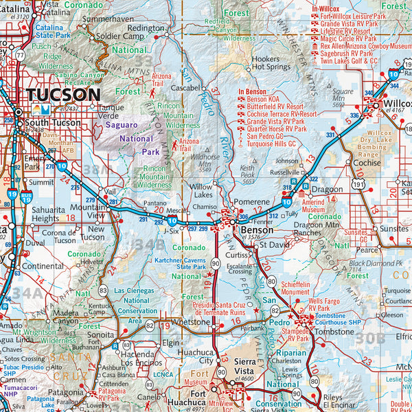 Benchmark Maps Arizona Recreation Map Gloss Premium Mounted - Wide World Maps & MORE!