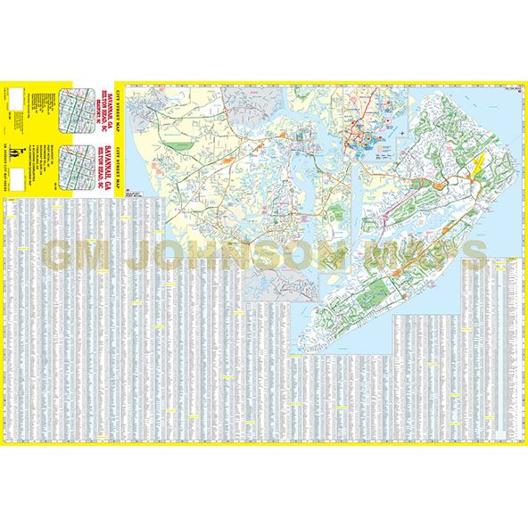 Savannah GA / Hilton Head SC / Beaufort SC, Georgia and South Carolina Street Map - Wide World Maps & MORE!