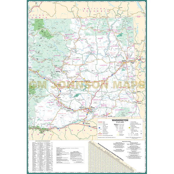 Large Print Washington Easy to Read State Map - Wide World Maps & MORE!