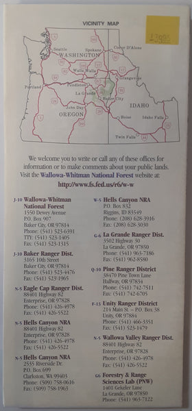 Wallowa-Whitman National Forest Map - Wide World Maps & MORE!